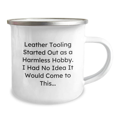 Leather Tooling Gifts for Men, Funny Leather Tooling Camping Mug, Christmas Unique Gifts from Friends - The Buy Boom