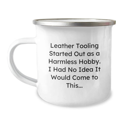 Leather Tooling Gifts for Men, Funny Leather Tooling Camping Mug, Christmas Unique Gifts from Friends - The Buy Boom
