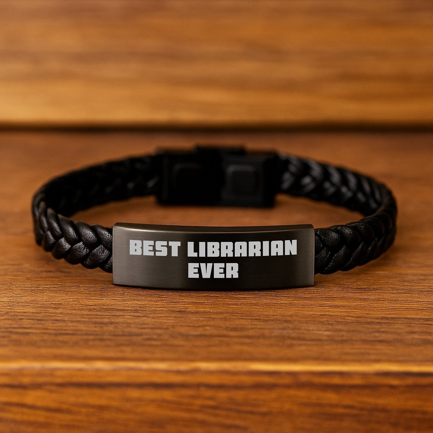 Librarian Gifts from Best Librarian Ever - Funny Quote Interlaced Leather Bracelet for Graduation, Women, Friends, Family, and Coworkers - The Buy Boom