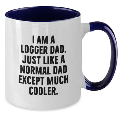Logger Dad Gifts, Funny Two Tone Coffee Mug, I Am A Logger Dad, Graduation Unique Gifts from Family to Logger Men - The Buy Boom