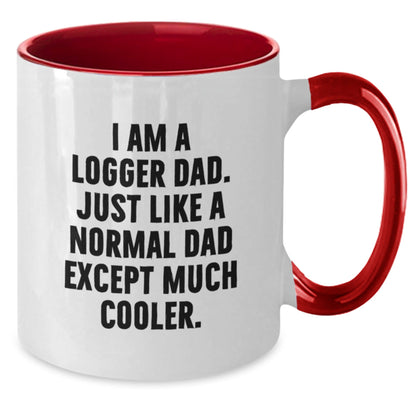 Logger Dad Gifts, Funny Two Tone Coffee Mug, I Am A Logger Dad, Graduation Unique Gifts from Family to Logger Men - The Buy Boom