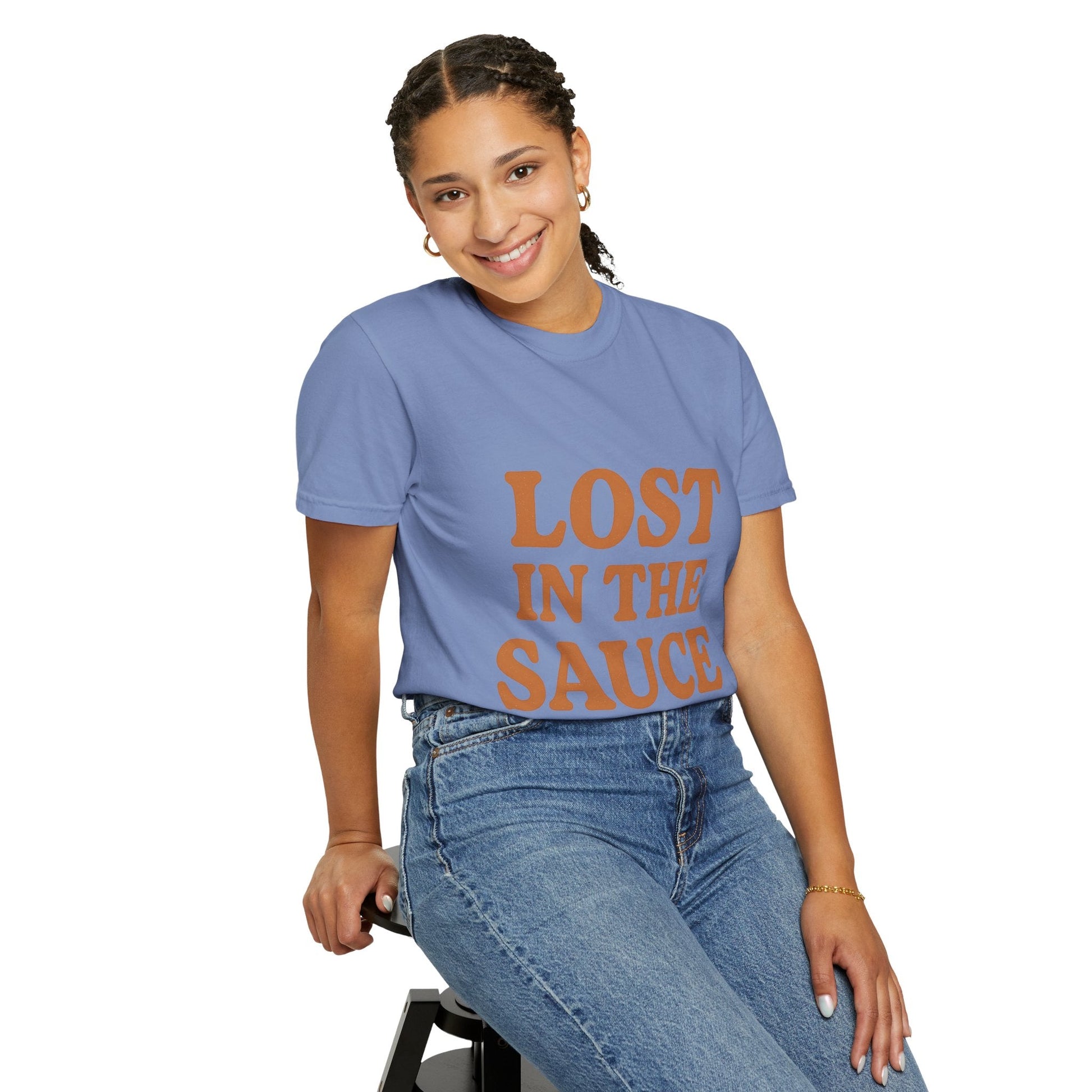 Lost in the Sauce T-Shirt – Funny Retro Graphic Tee | Unisex Comfort Colors Shirt | Gift for Foodies & Chill Vibes - The Buy Boom