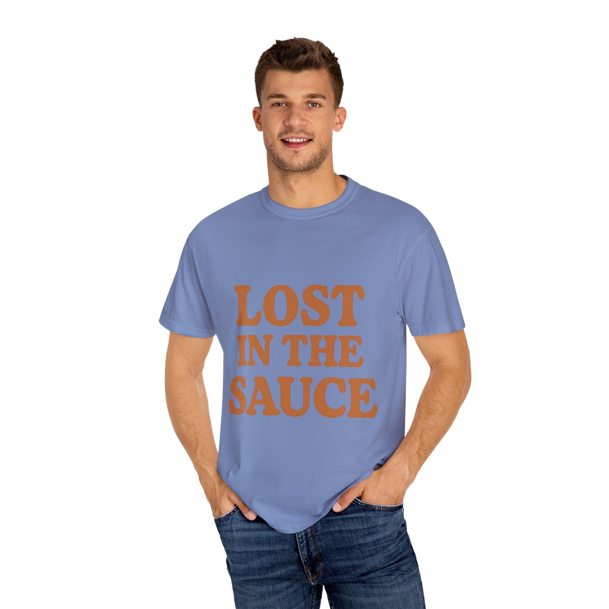 Lost in the Sauce T-Shirt – Funny Retro Graphic Tee | Unisex Comfort Colors Shirt | Gift for Foodies & Chill Vibes - The Buy Boom