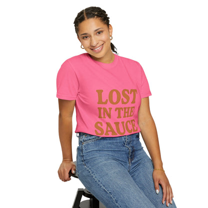 Lost in the Sauce T-Shirt – Funny Retro Graphic Tee | Unisex Comfort Colors Shirt | Gift for Foodies & Chill Vibes - The Buy Boom