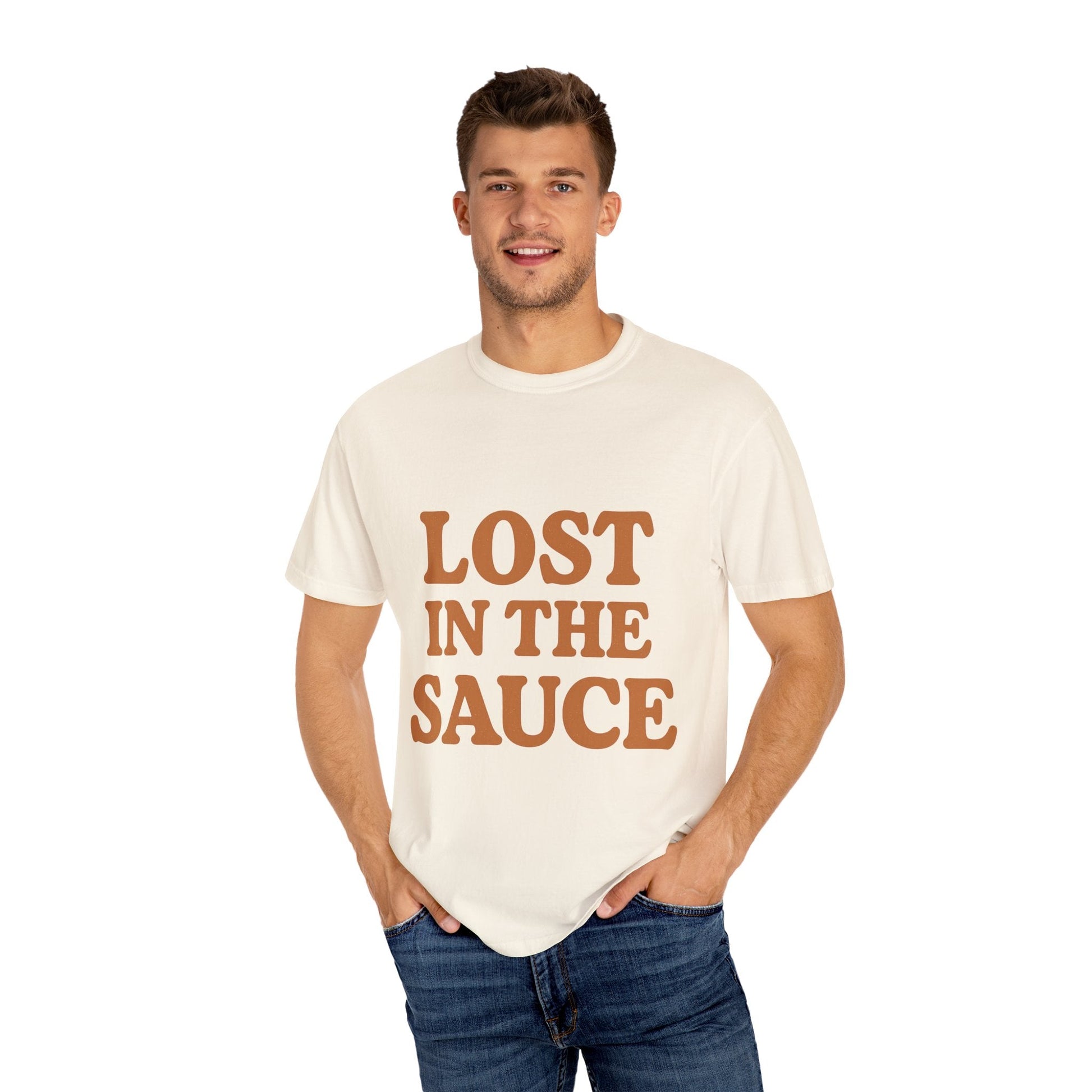 Lost in the Sauce T-Shirt – Funny Retro Graphic Tee | Unisex Comfort Colors Shirt | Gift for Foodies & Chill Vibes - The Buy Boom