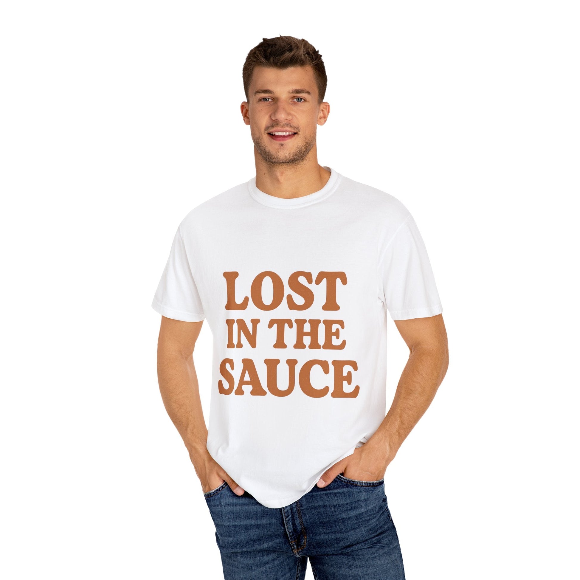 Lost in the Sauce T-Shirt – Funny Retro Graphic Tee | Unisex Comfort Colors Shirt | Gift for Foodies & Chill Vibes - The Buy Boom
