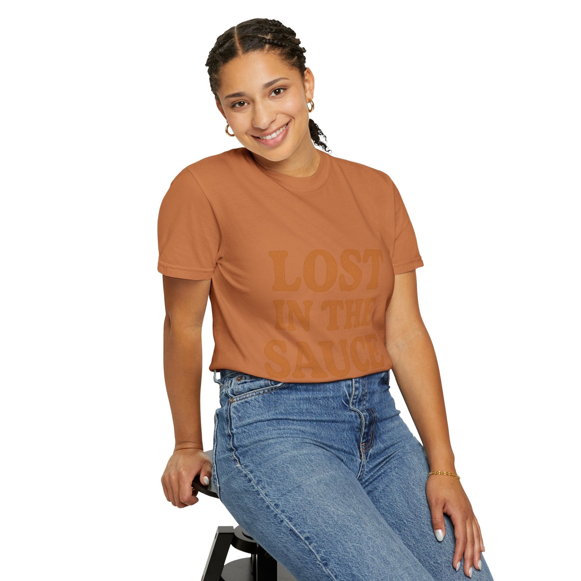 Lost in the Sauce T-Shirt – Funny Retro Graphic Tee | Unisex Comfort Colors Shirt | Gift for Foodies & Chill Vibes - The Buy Boom