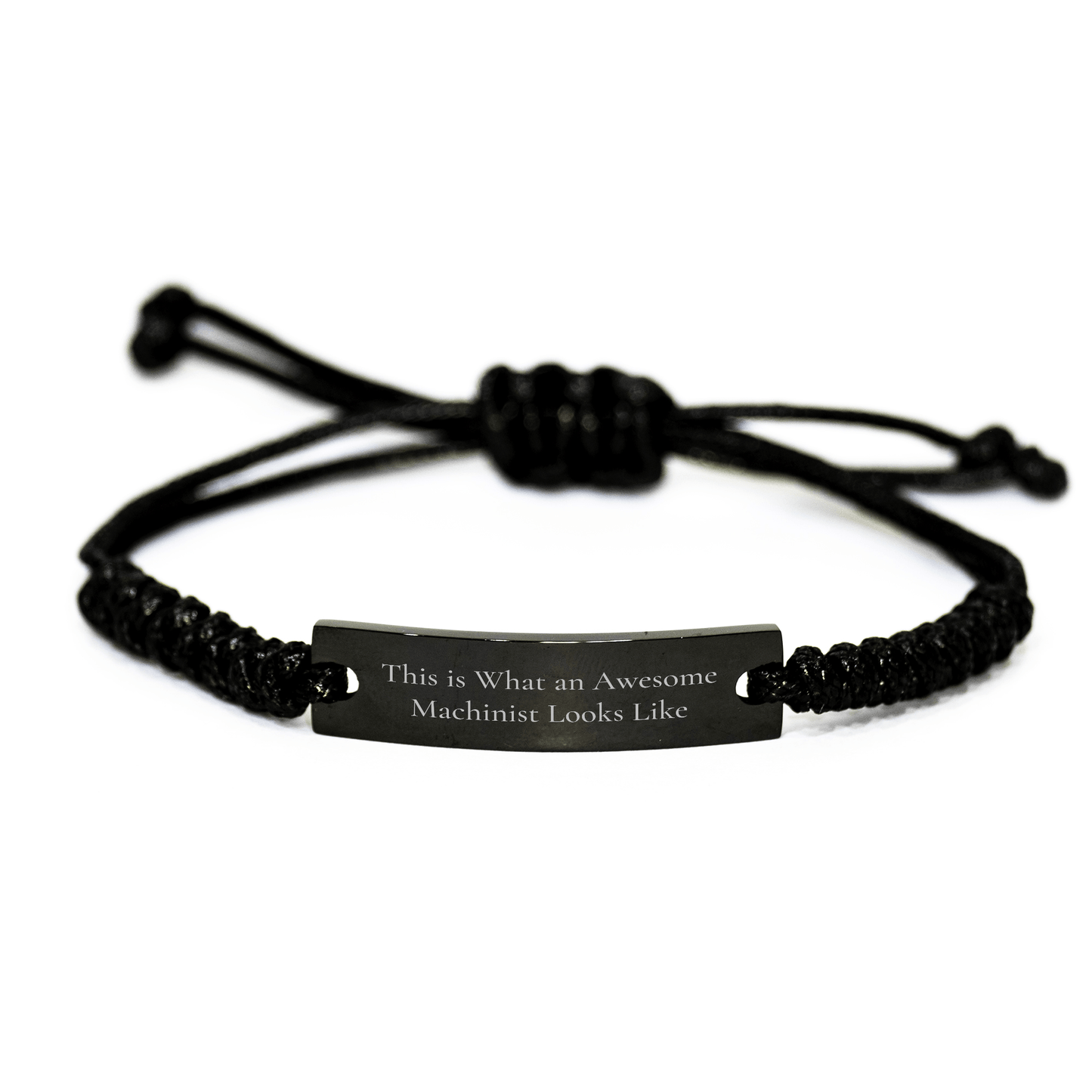 Machinist Gifts from Friends, Unique Rope Bracelts for Men, 'This Is What An Awesome Machinist Looks Like' Quote, Adjustable Black Stainless Steel, Father's Day Unique Gifts - The Buy Boom