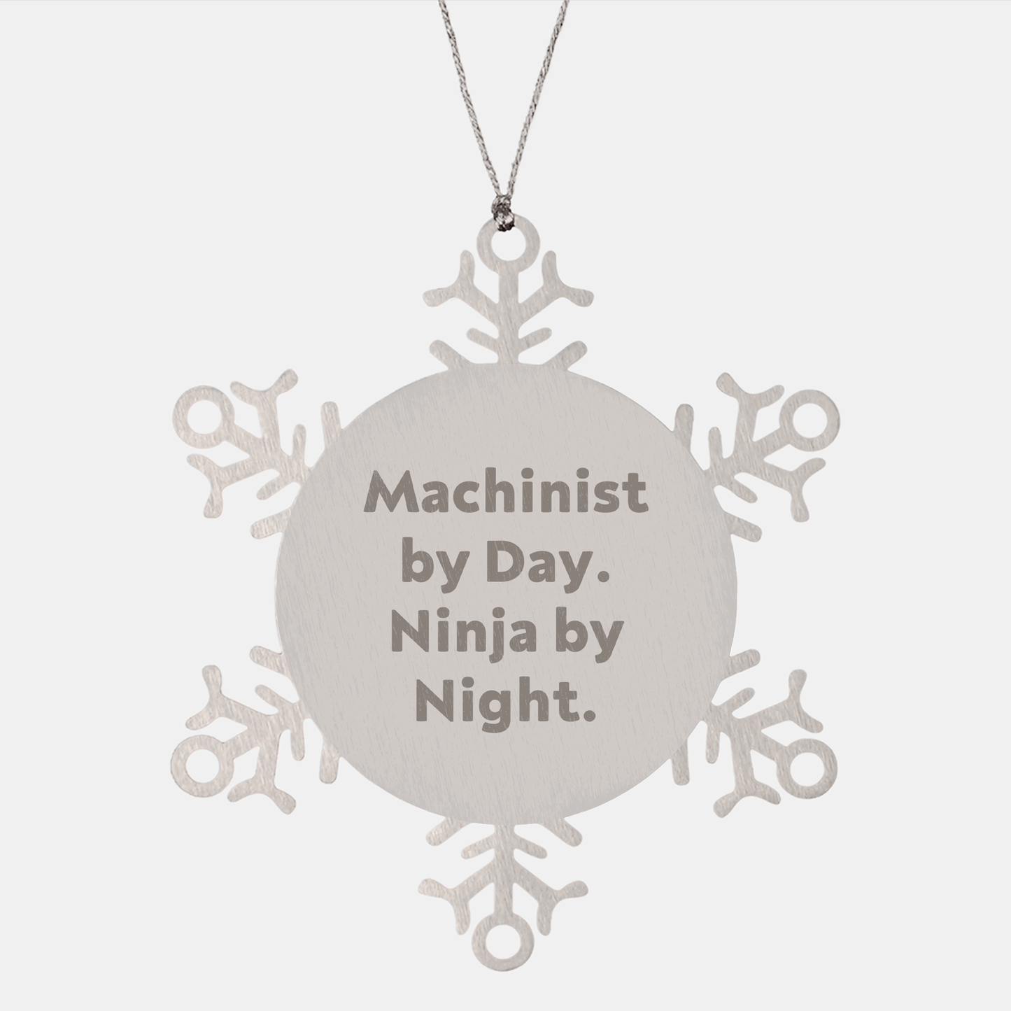 Machinist Gifts from Men, Snowflake Ornament for Christmas, 'Machinist By Day. Ninja By Night.' Quote, Shatterproof and Durable - The Buy Boom