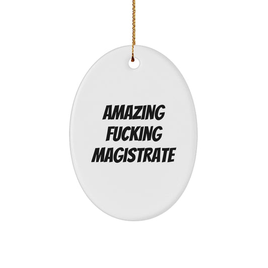 Magistrate Oval Ornament Gifts from Friends - Amazing F - king Magistrate Quote - Christmas Unique Gifts for Men - The Buy Boom
