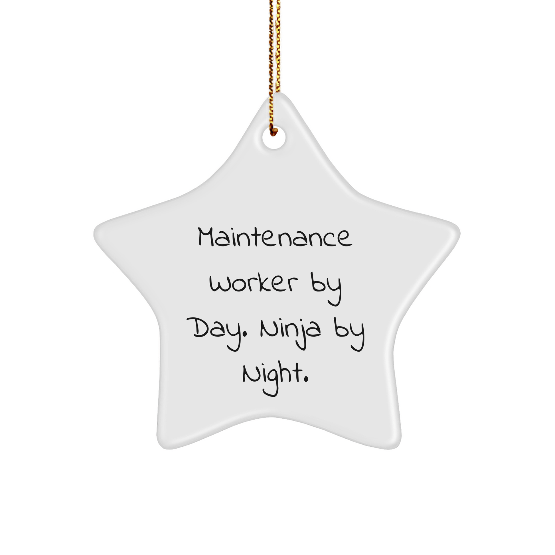 Maintenance Worker Gifts from Coworkers - Star Ornament for Men - Maintenance Worker By Day. Ninja By Night. - Funny Quote Christmas Unique Gift for Friends, Family - The Buy Boom