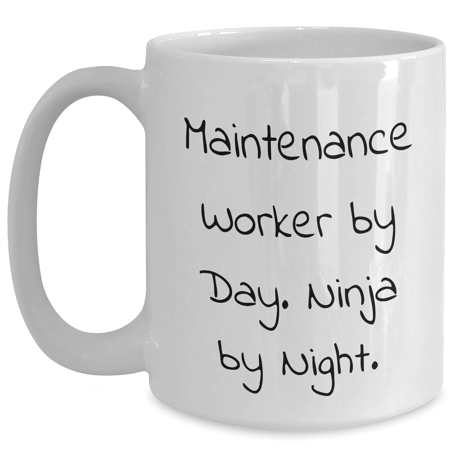 Maintenance Worker Gifts, Funny Quote, White Coffee Mug for Father's Day, Gifts from Family, Gifts for Maintenance Worker, By Day Ninja By Night - The Buy Boom