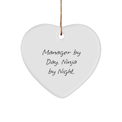 Manager's Heart, Gifts from Friends for Men, Manager By Day. Ninja By Night., Christmas Unique Ornaments - The Buy Boom