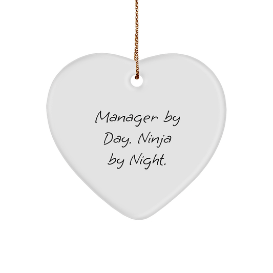 Manager's Heart, Gifts from Friends for Men, Manager By Day. Ninja By Night., Christmas Unique Ornaments - The Buy Boom