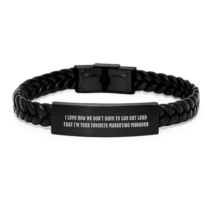 Marketing Manager Funny Gifts, Interlaced Leather Bracelet, Inspirational Quote, Gifts from Women, Gifts for Marketing Manager, Birthday Unique Gifts - The Buy Boom