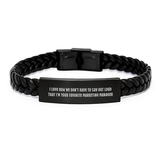 Marketing Manager Funny Gifts, Interlaced Leather Bracelet, Inspirational Quote, Gifts from Women, Gifts for Marketing Manager, Birthday Unique Gifts - The Buy Boom