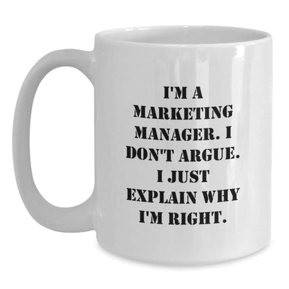 Marketing Manager Gifts from Friends White Coffee Mug - Funny Quote for Christmas Unique Presents - The Buy Boom