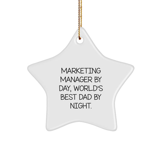 Marketing Manager Gifts, Funny Star Ornament, Gifts from Men for Marketing Manager By Day, World's Best Dad By Night, Christmas Unique Gifts - The Buy Boom