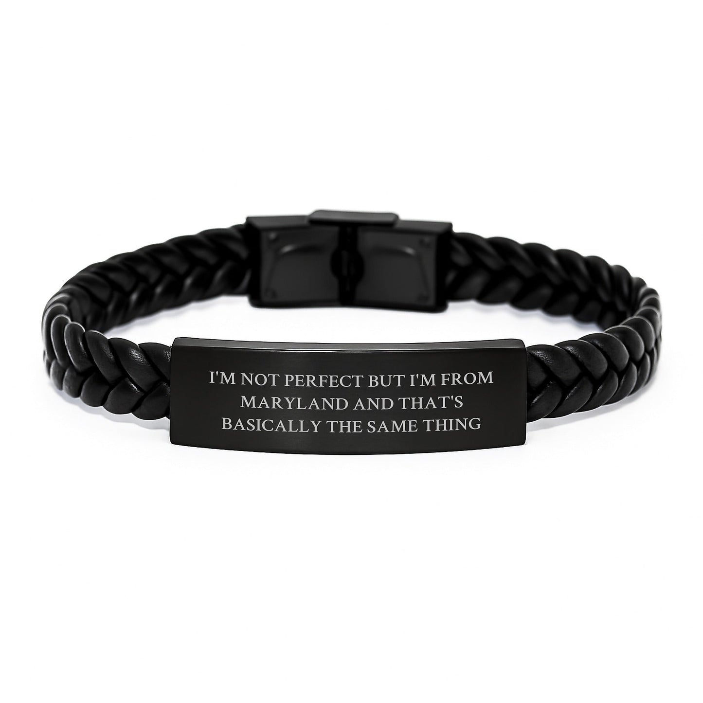 Maryland Proud Interlaced Leather Bracelet, Funny Quote for Birthday Unique Gifts for Men and Women from Friends, Coworkers, or Family - The Buy Boom