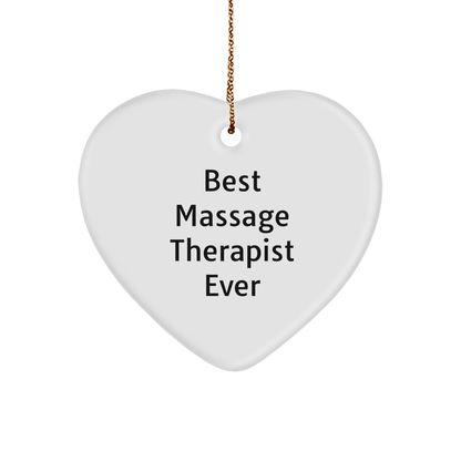 Massage Therapist Gifts from Best, Heart Ornament for Massage Therapist, 'Best Massage Therapist Ever' Quote, Perfect for Christmas Unique Gifts - The Buy Boom