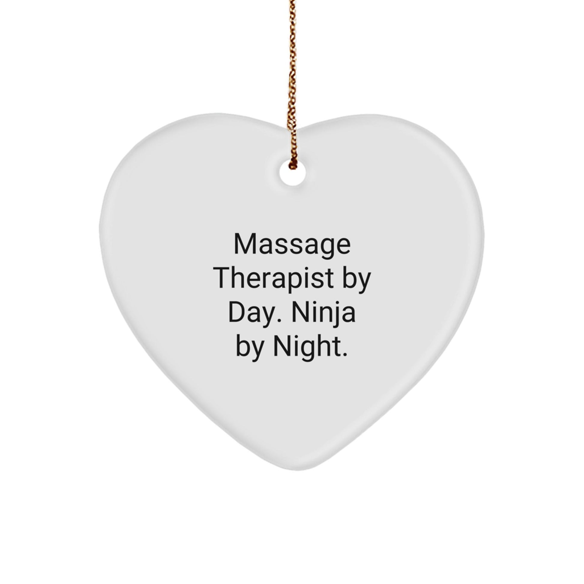 Massage Therapist Gifts from Friends - Funny Heart Ornament for Christmas, 'Massage Therapist By Day. Ninja By Night.' - The Buy Boom