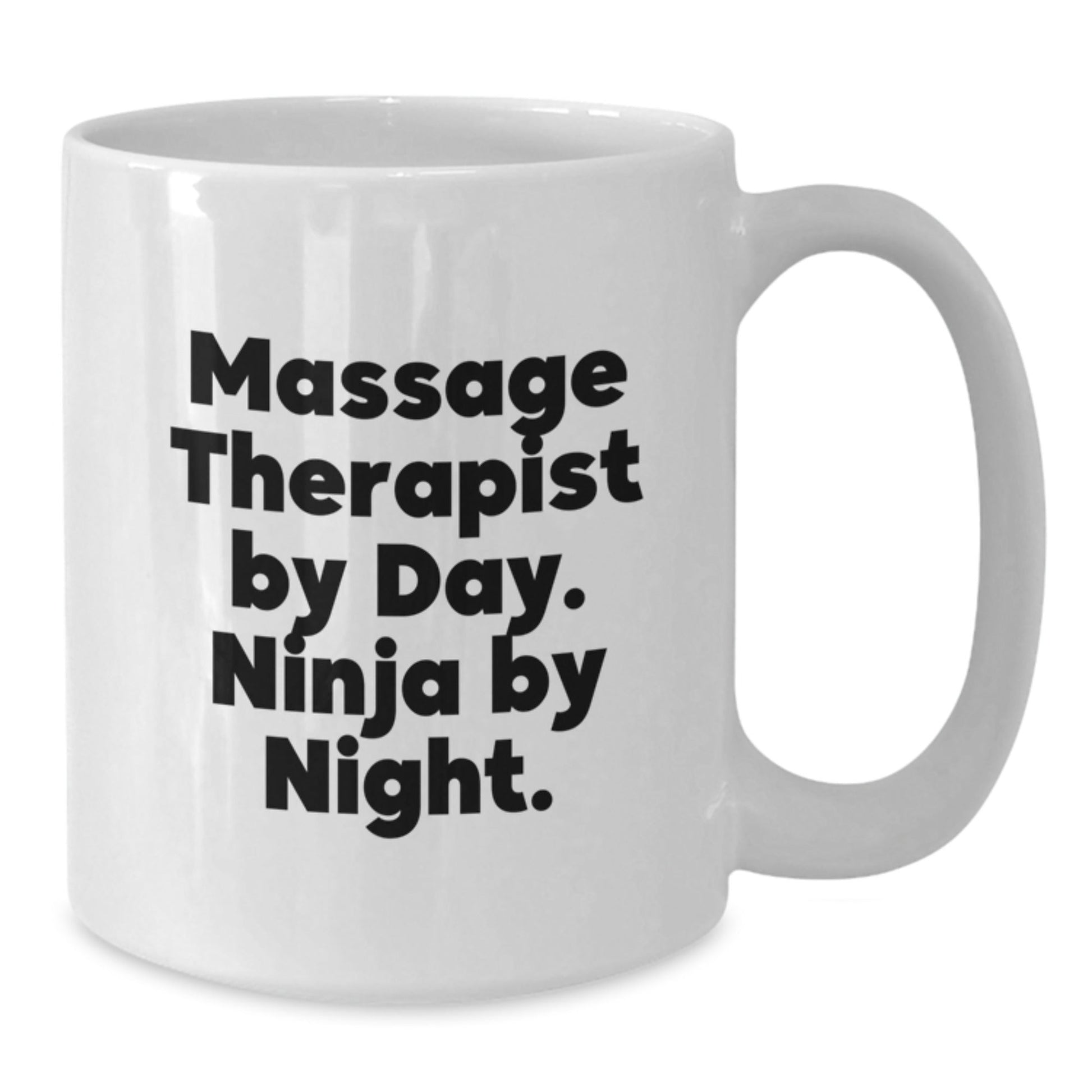 Massage Therapist Gifts from Friends, Unique White Coffee Mug for Graduation, 'Massage Therapist By Day. Ninja By Night.' Funny Quote - The Buy Boom