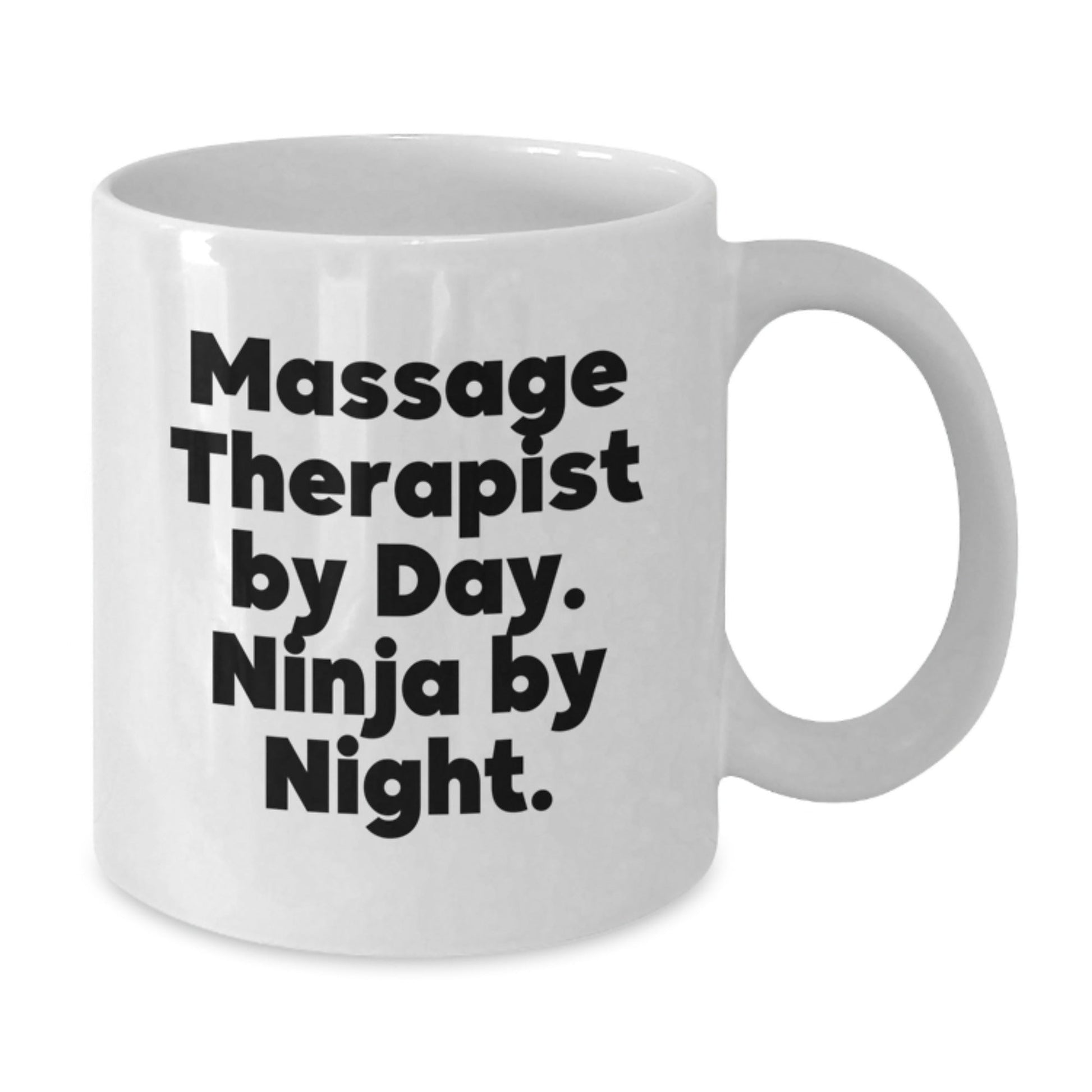 Massage Therapist Gifts from Friends, Unique White Coffee Mug for Graduation, 'Massage Therapist By Day. Ninja By Night.' Funny Quote - The Buy Boom