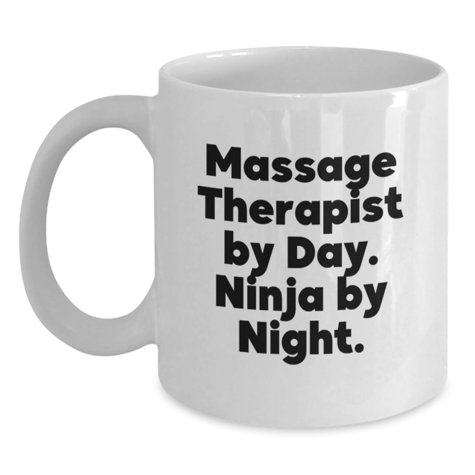 Massage Therapist Gifts from Friends, Unique White Coffee Mug for Graduation, 'Massage Therapist By Day. Ninja By Night.' Funny Quote - The Buy Boom