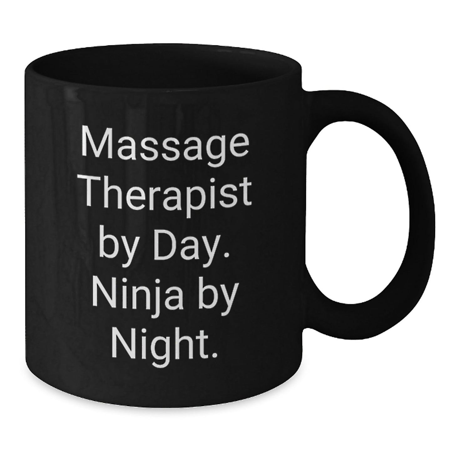 Massage Therapist Gifts, Funny Quote, Black Coffee Mug - 'Massage Therapist By Day. Ninja By Night.' for Graduation - The Buy Boom