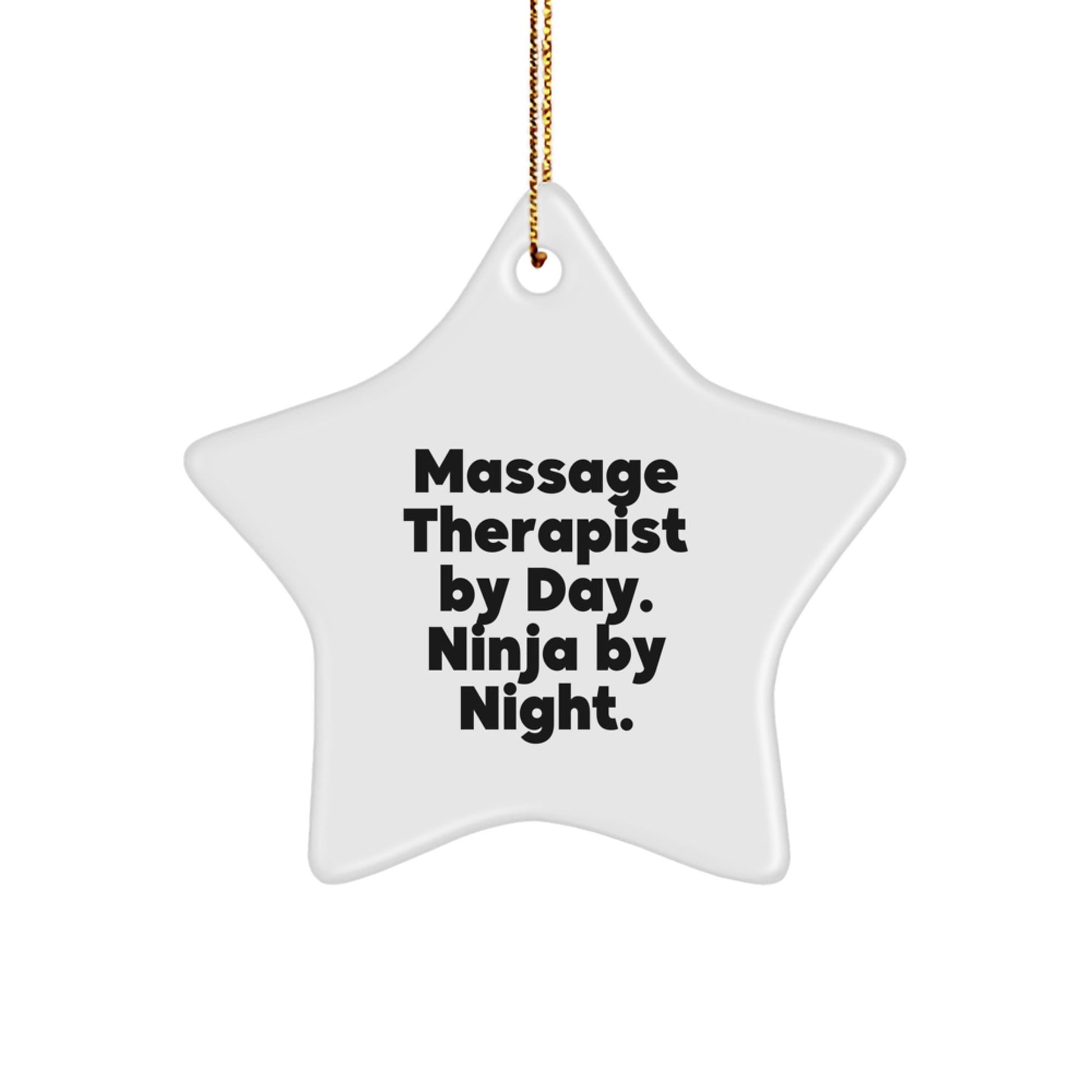 Massage Therapist Gifts, Star Ornaments, and Ninja Nights - 'Massage Therapist By Day. Ninja By Night.' Funny Christmas Ornament for Massage Therapist, Friends, or Family - The Buy Boom