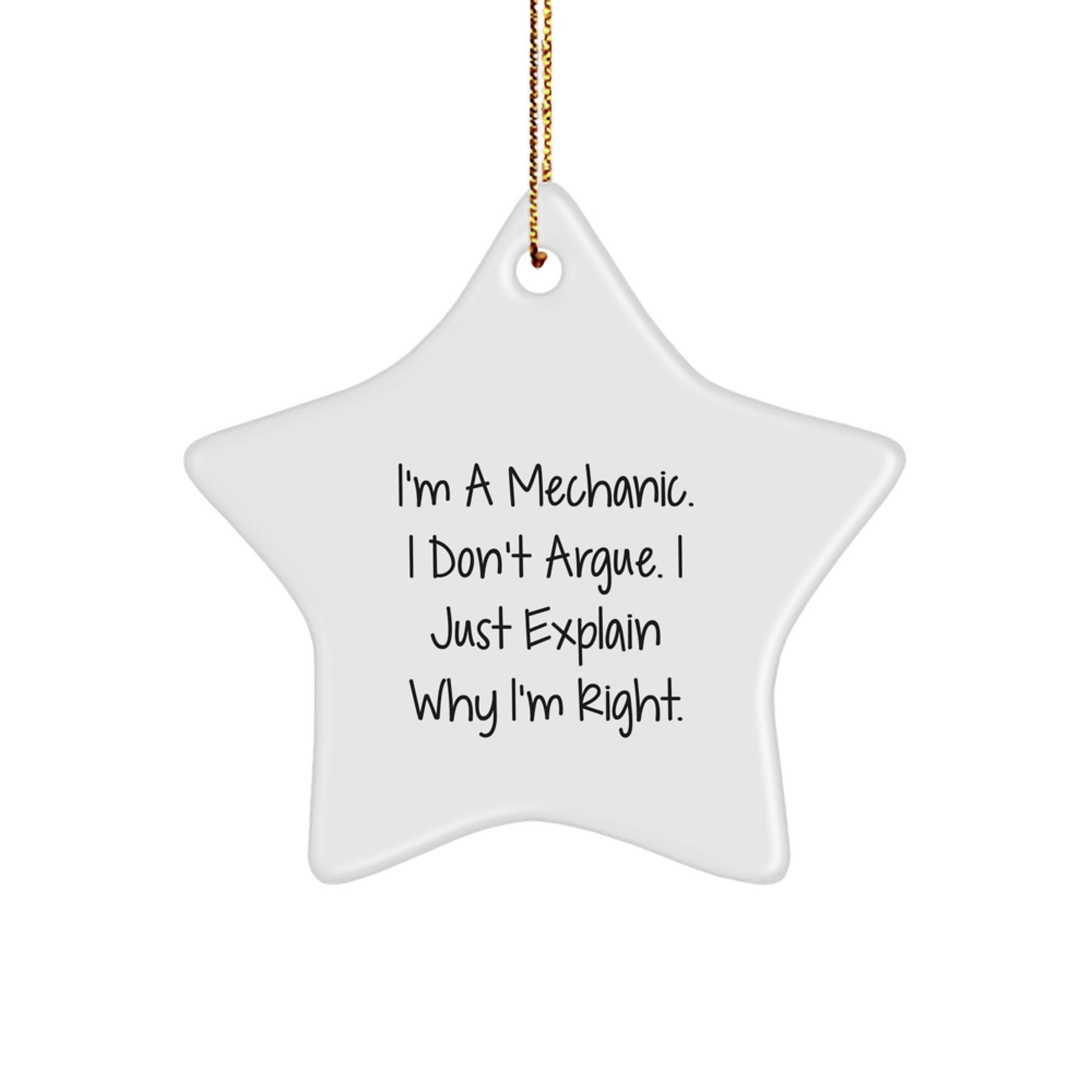 Mechanic Humor Star Ornament Funny Gift for Mechanic Friends, Family, or Coworkers - Christmas Unique Decoration - The Buy Boom