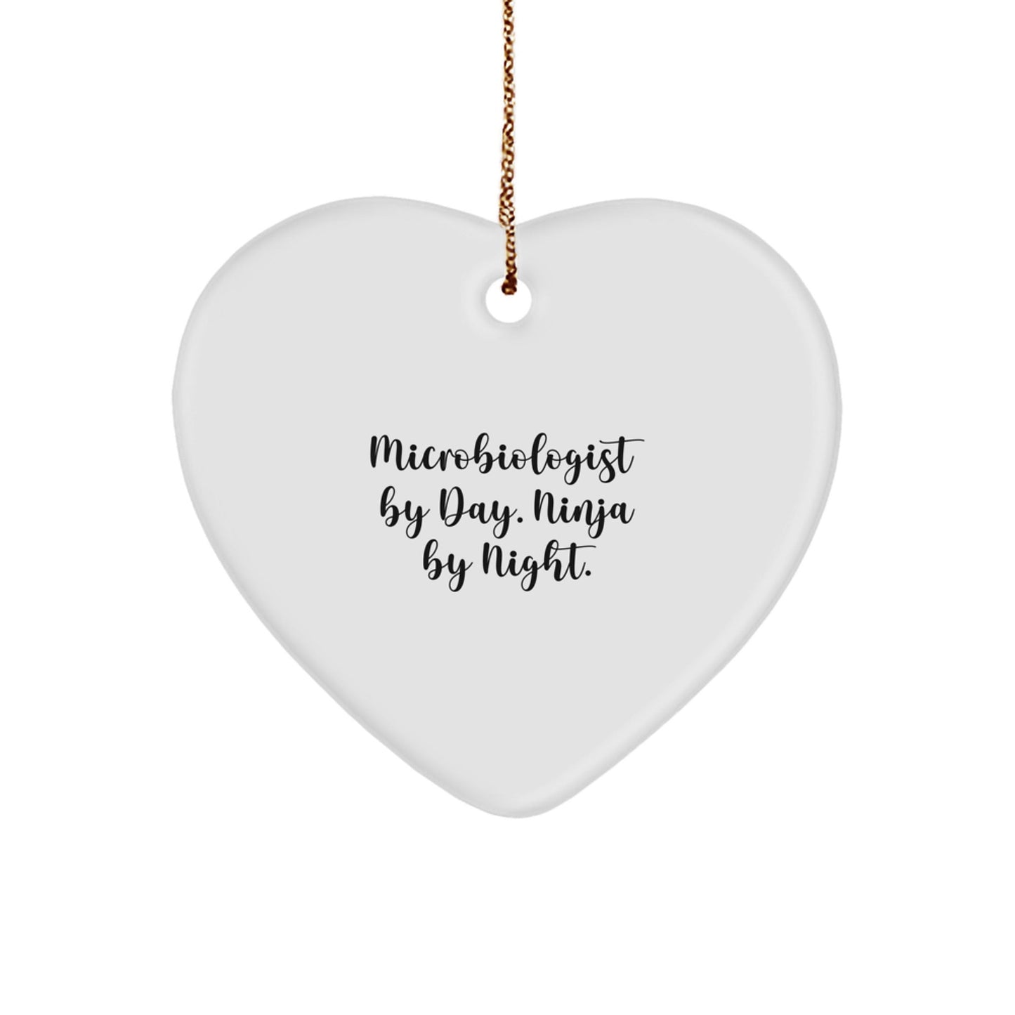 Microbiologist Gifts from Friends, Heart Ornament for Microbiologist By Day, Ninja By Night., Funny Christmas Memorable Present for Coworkers and Family - The Buy Boom