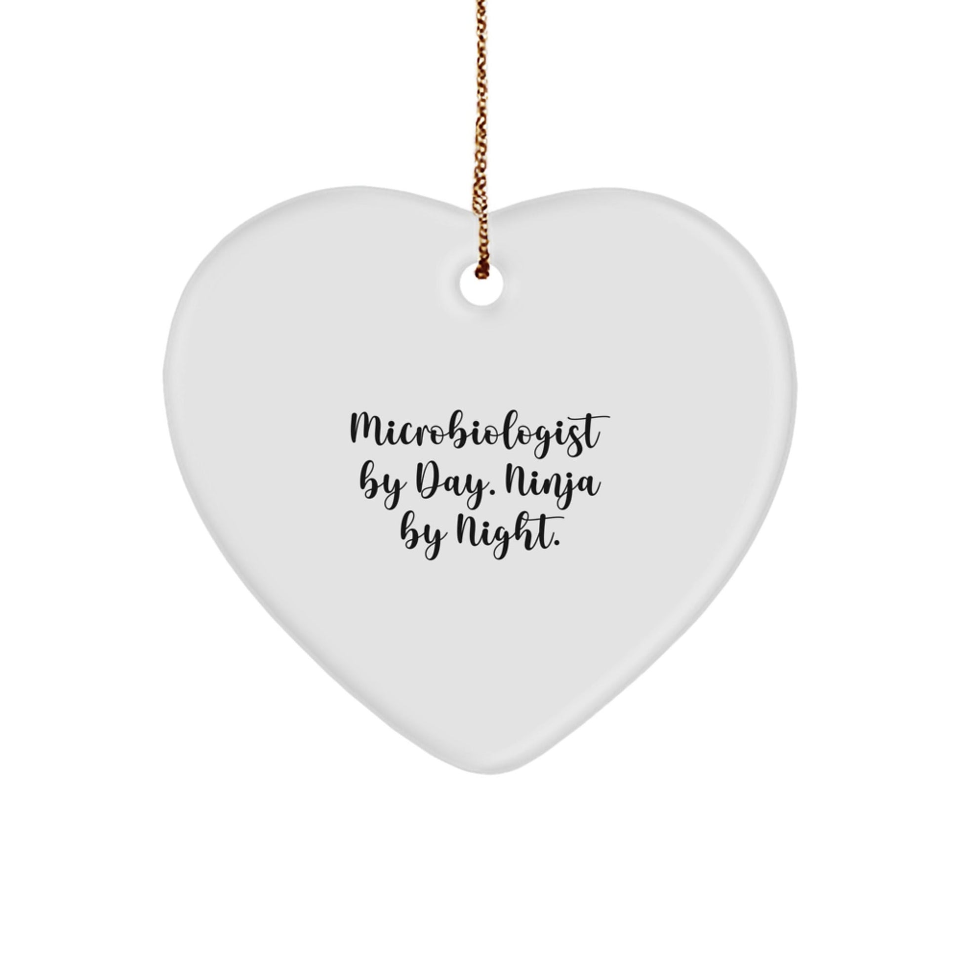 Microbiologist Gifts from Friends, Heart Ornament for Microbiologist By Day, Ninja By Night., Funny Christmas Memorable Present for Coworkers and Family - The Buy Boom