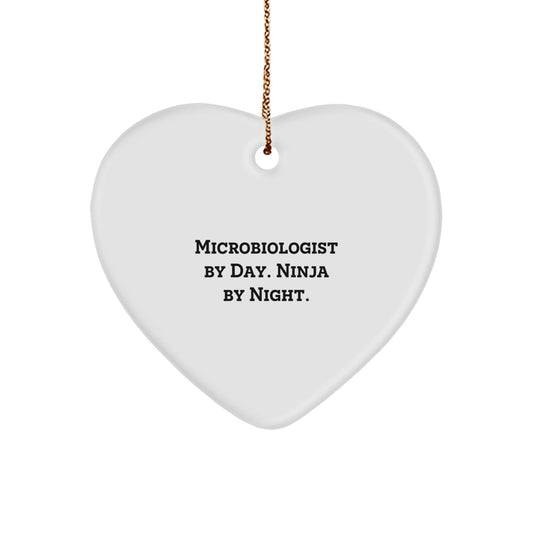 Microbiologist Gifts, Funny Quote Christmas Heart Ornament Gifts from Friends for Microbiologist, Unique Gifts for Men - The Buy Boom