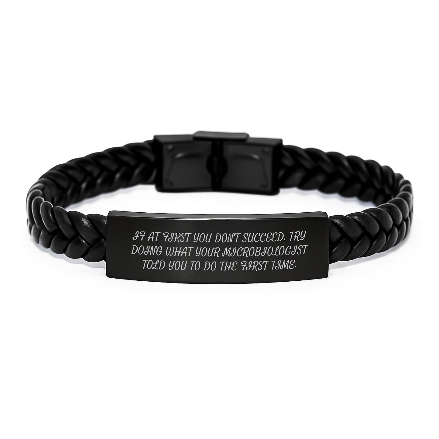 Microbiologist Gifts, Funny Quote Interlaced Leather Bracelet, Gifts from Friends for Microbiologist Grad, Unique Graduation Gifts for Him - The Buy Boom