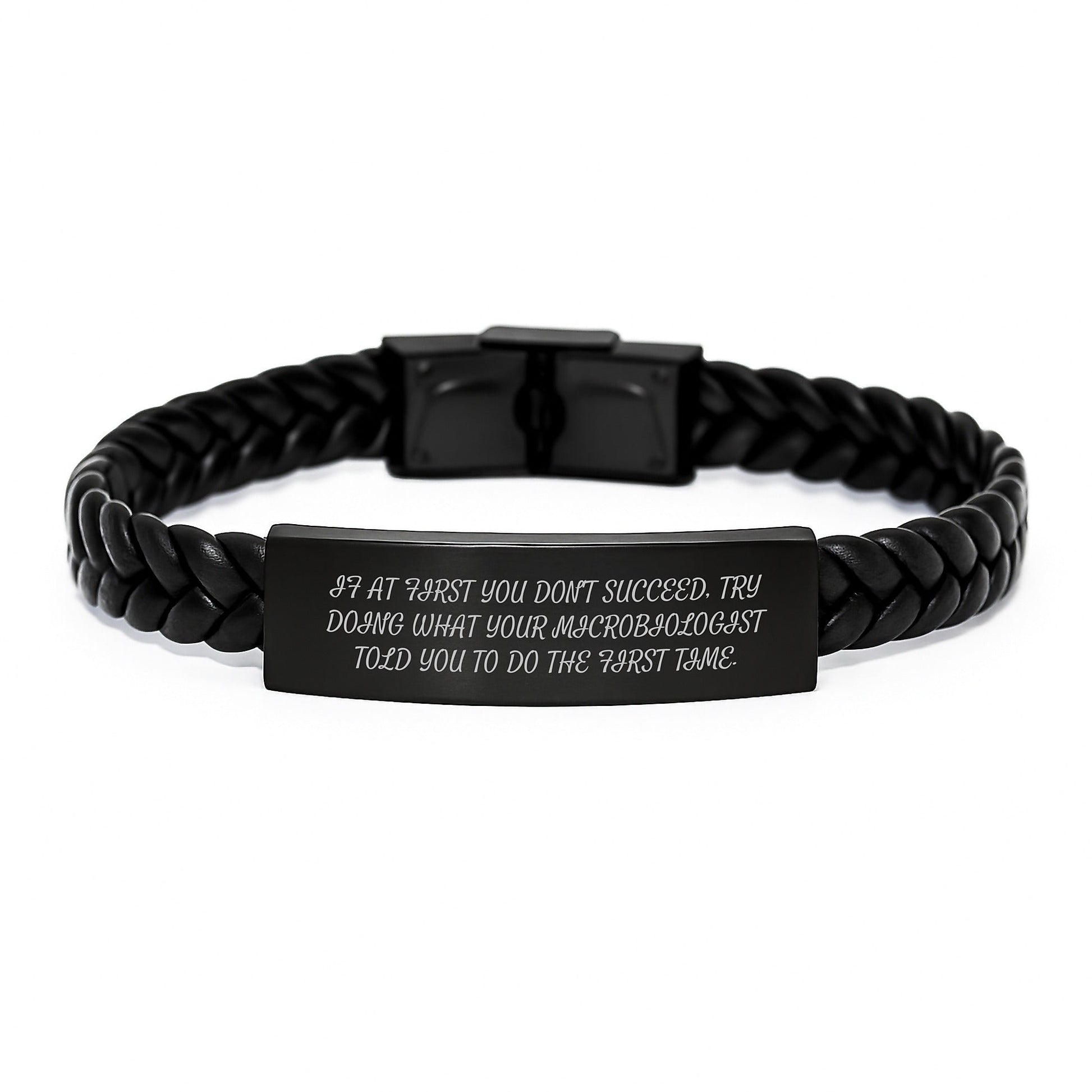 Microbiologist Gifts, Funny Quote Interlaced Leather Bracelet, Gifts from Friends for Microbiologist Grad, Unique Graduation Gifts for Him - The Buy Boom