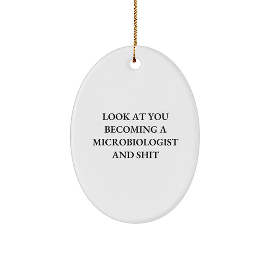 Microbiologist Oval Ornament Gifts from Friends, Funny Christmas Unique Gifts for Microbiologist Men - The Buy Boom