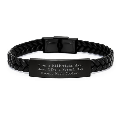 Millwright Mom's Unique Interlaced Leather Bracelets Gifts from Family to Millwright Men, Funny Millwright Christmas Unique Gifts - The Buy Boom