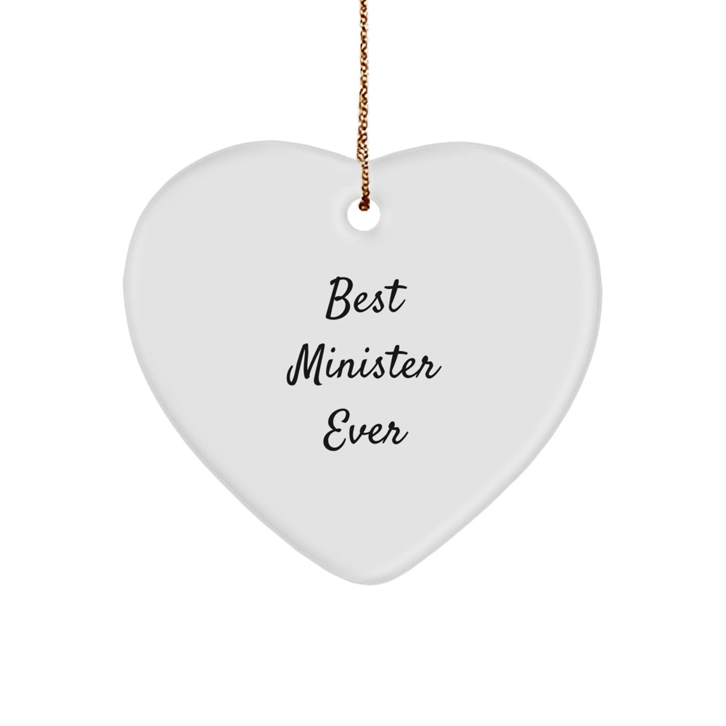 Minister Gifts from Best Minister Ever Heart Ornament, Funny Quote for Christmas - The Buy Boom