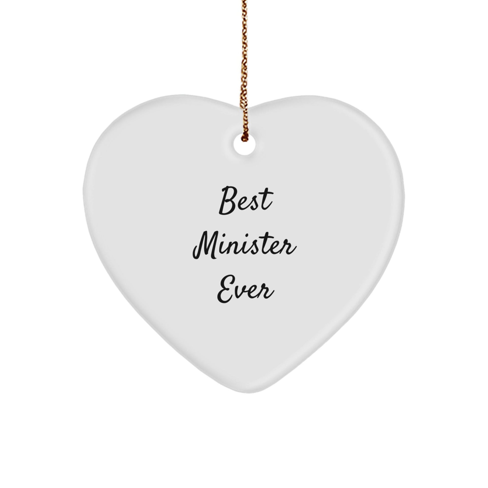 Minister Gifts from Best Minister Ever Heart Ornament, Funny Quote for Christmas - The Buy Boom