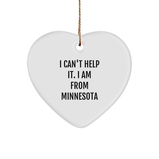 Minnesota Heart Ornament - Funny, Heartfelt Gifts from Friends and Family to Minnesota Lovers - Christmas Unique Gifts for Women, Men, and Minnesota - The Buy Boom