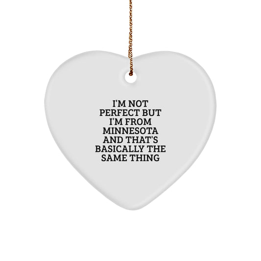 Minnesota Heart Ornament, Funny Quote, Gifts from Family, for Friends, Unique Christmas Memorable Present - The Buy Boom