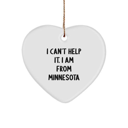 Minnesota Love Heart Ornament Funny Quote Gifts from Friends and Family for Christmas - The Buy Boom