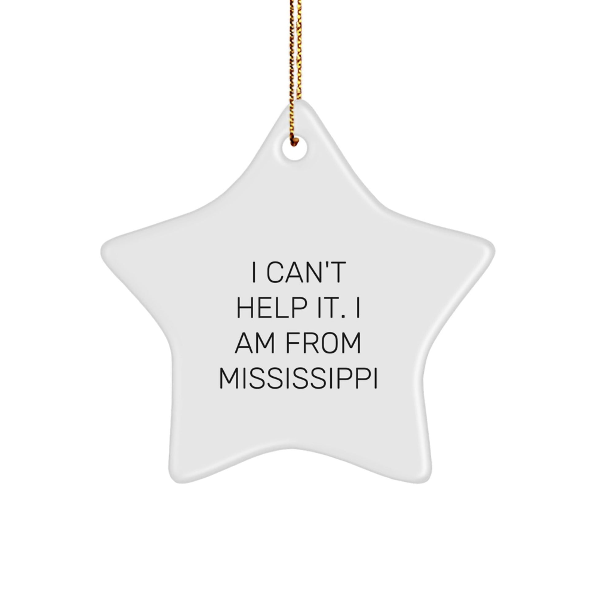 Mississippi Star Ornament, Funny Quote 'I Can't Help It. I Am From Mississippi', Christmas Unique Gifts from Family to Friends - The Buy Boom