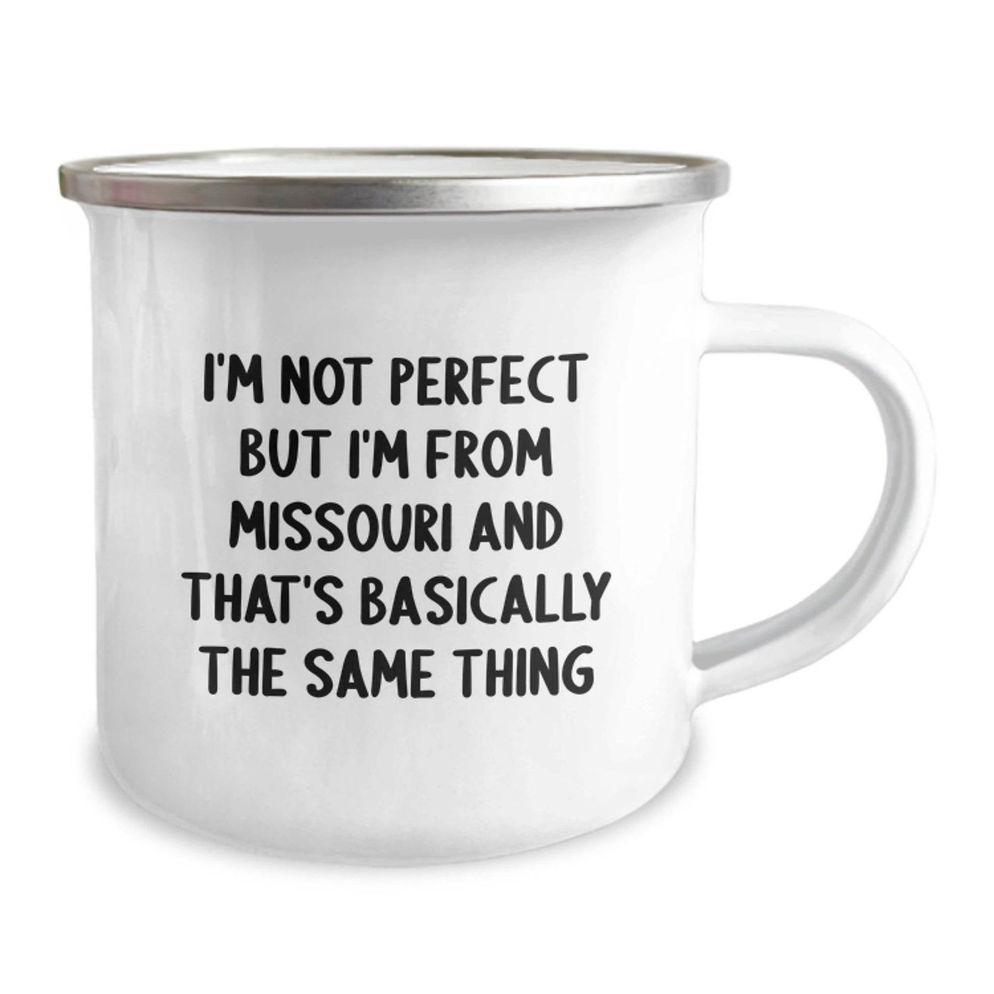 Missouri Proud Camping Mug, Funny Quote Gift for Friends from Missouri, Birthday Unique Gifts, 12 oz Stainless Steel with Enamel Finish - The Buy Boom