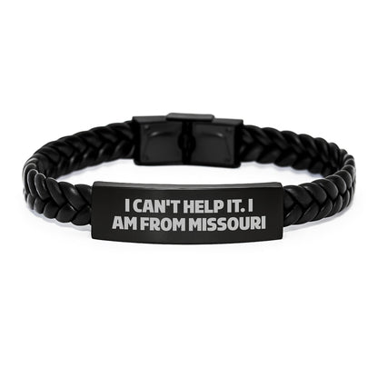Missouri Proud Interlaced Leather Bracelet - Funny Quote Gifts from Friends to Family, Christmas Unique Presents for Men or Women - The Buy Boom