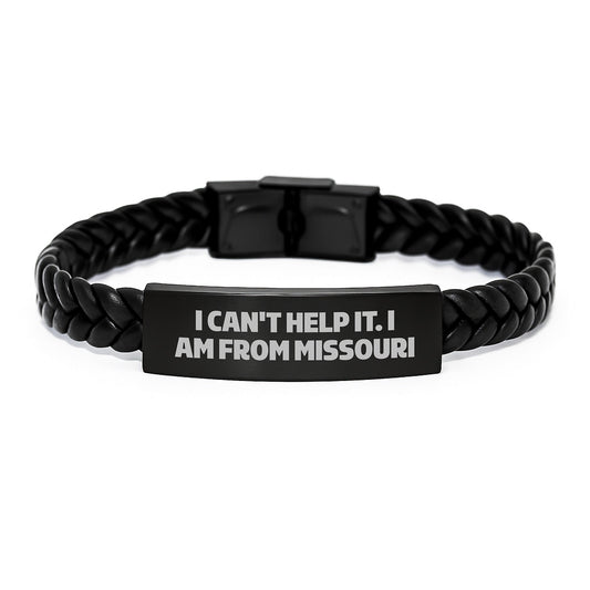 Missouri Proud Interlaced Leather Bracelet - Funny Quote Gifts from Friends to Family, Christmas Unique Presents for Men or Women - The Buy Boom
