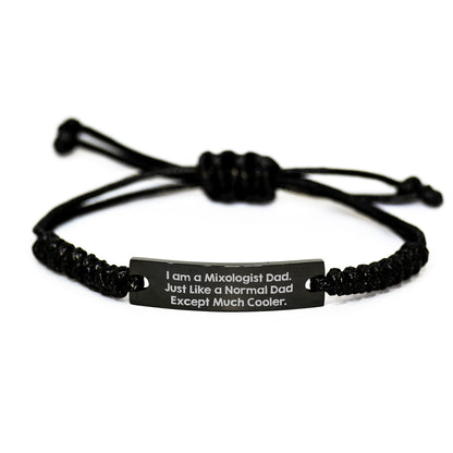 Mixologist Dad Gifts, Funny Rope Interlaced Black Stainless Steel, Adjustable Graduation Unique Gifts from Dad to Mixologist Son - The Buy Boom