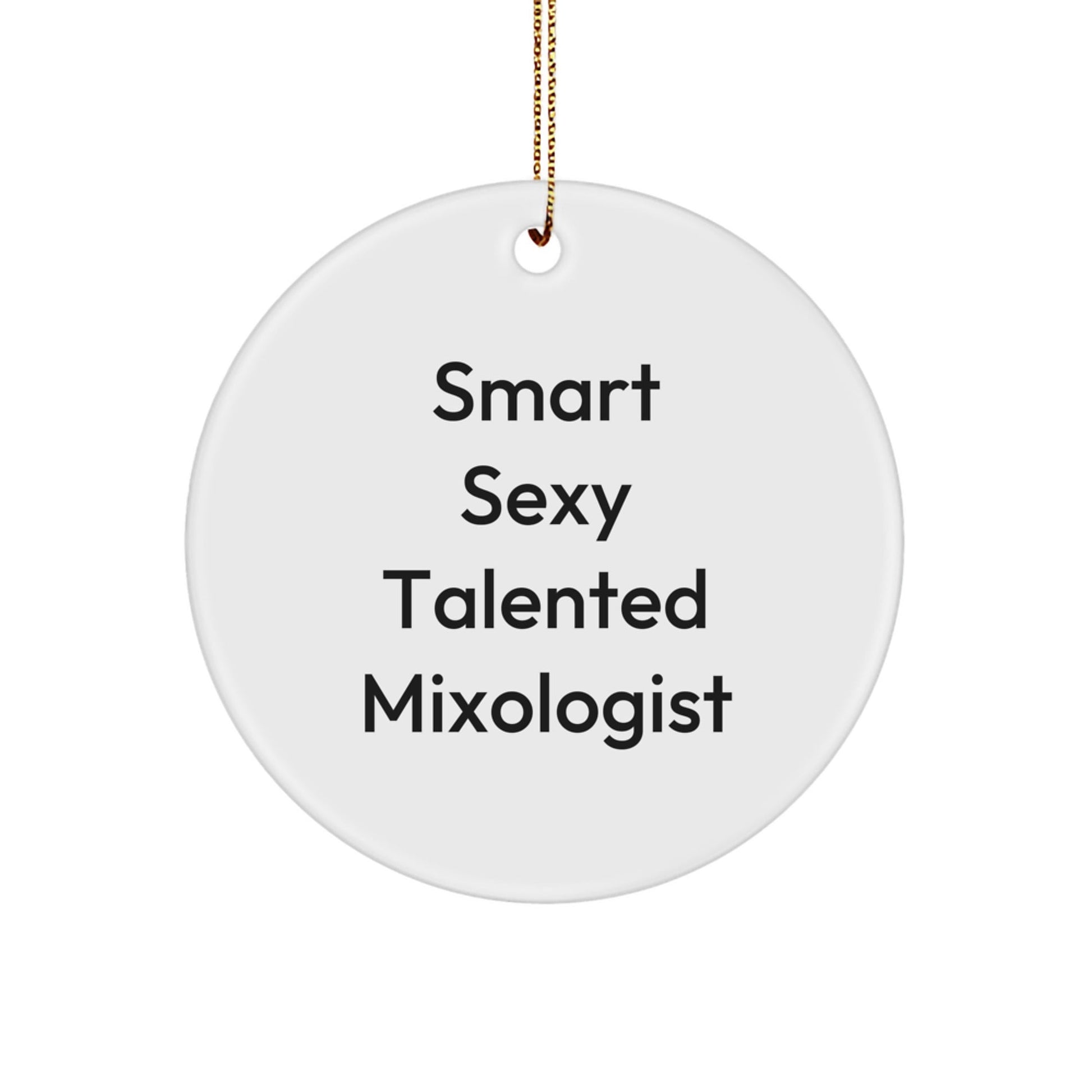 Mixologist Gifts, Funny Quote Circle Ornament, Christmas Memorable Presents for Friends, Gifts from Women, Unique Circle Shaped Decor, Smart Sexy Talented Mixologist Inspiration - The Buy Boom