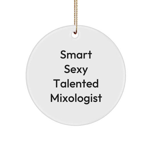 Mixologist Gifts, Funny Quote Circle Ornament, Christmas Memorable Presents for Friends, Gifts from Women, Unique Circle Shaped Decor, Smart Sexy Talented Mixologist Inspiration - The Buy Boom